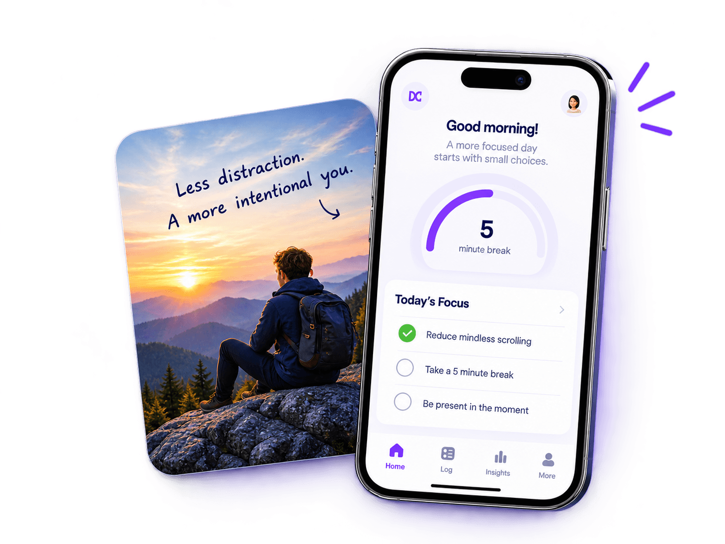 Illustration of focus tools, habits, and urge awareness in Attention Anchor